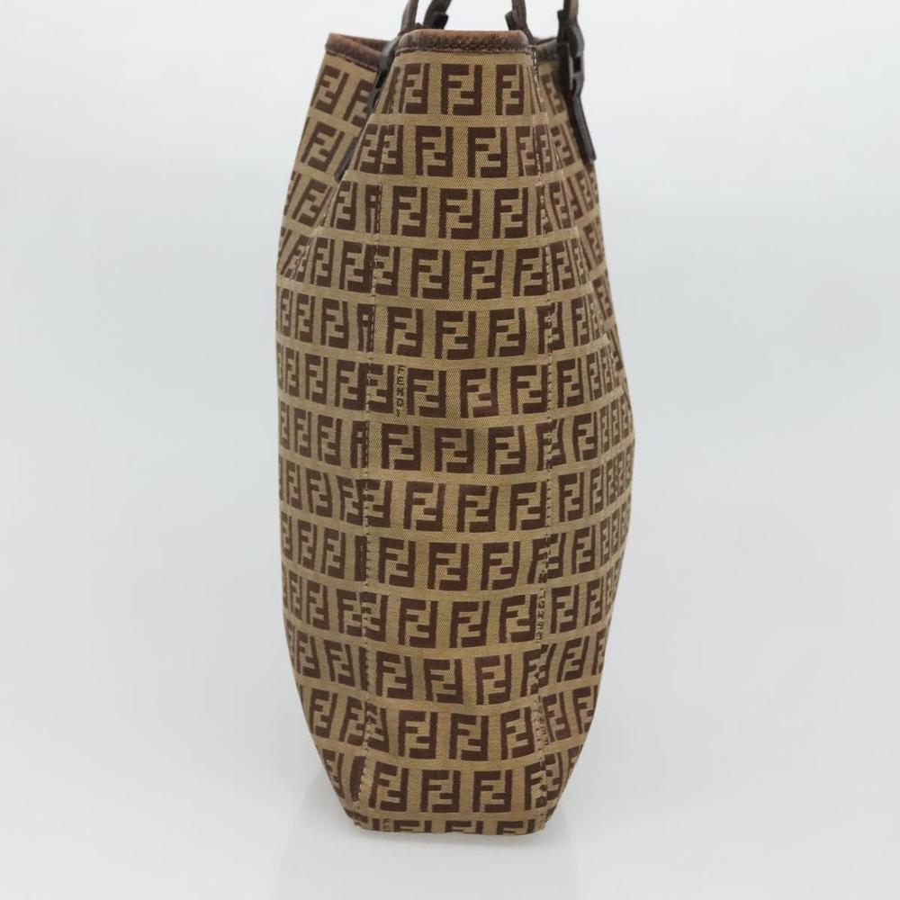 FENDI Zucchino Canvas Hand Bag Beige Auth 127082 - Picture 3 of 16